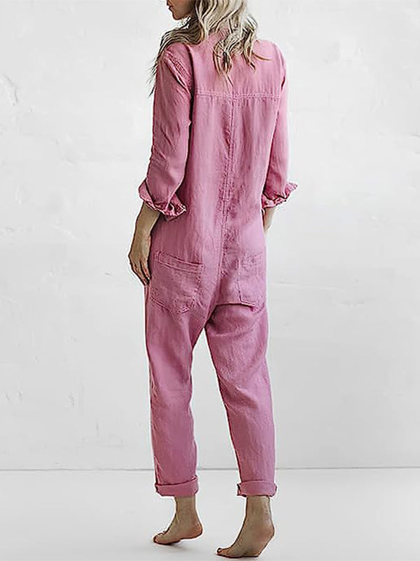Modern straight leg jumpsuit for women, combining comfort and chic style.