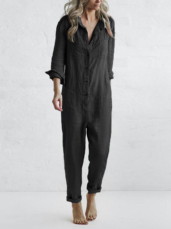 Durable and fashionable women's casual jumpsuit, perfect for any season.