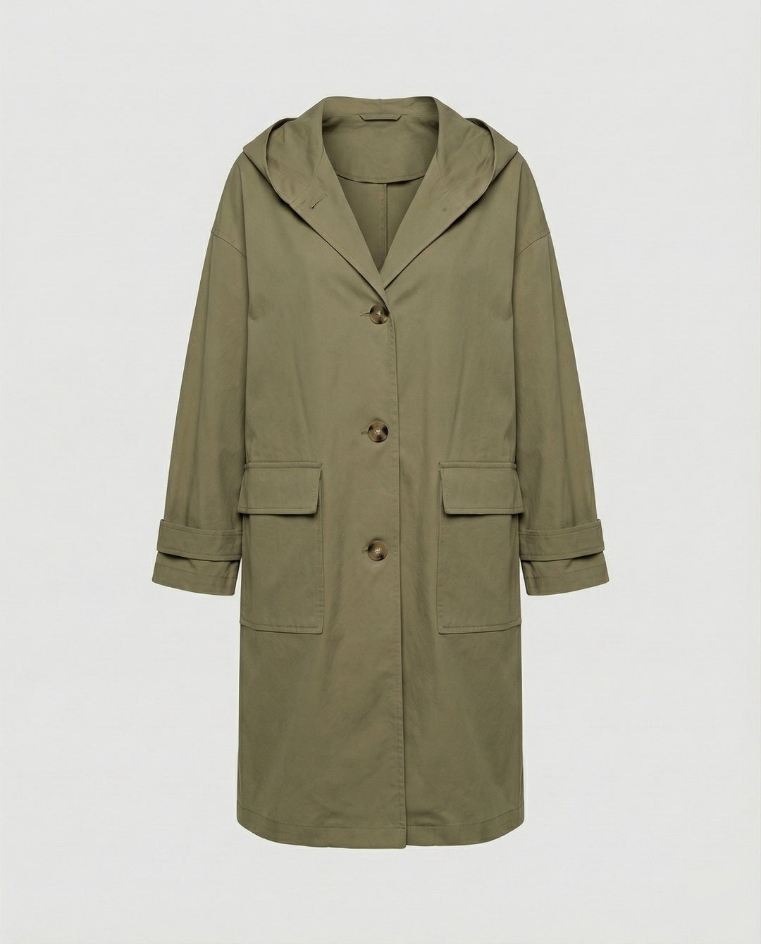 Elegant long trench coat for women, featuring waterproof and windproof technology for ultimate comfort.