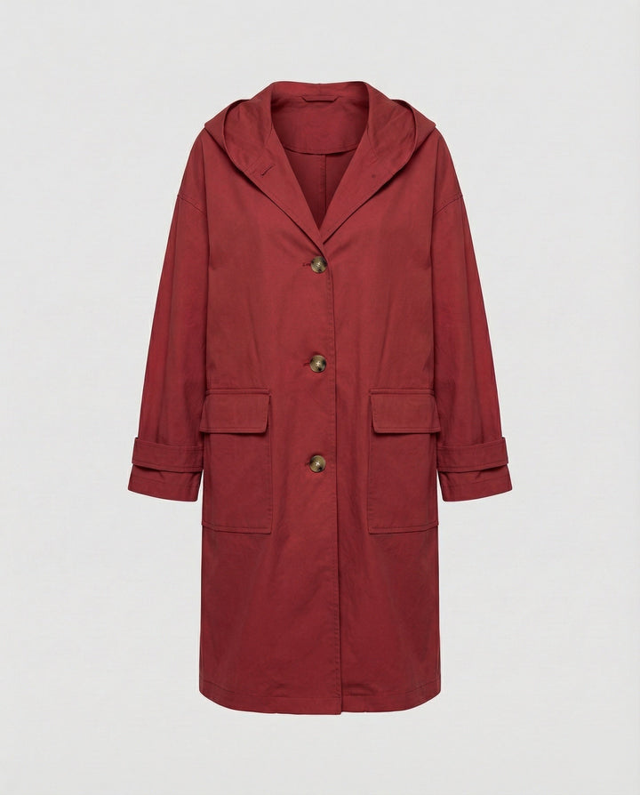 Versatile women's outerwear: a stylish, waterproof, and windproof long trench coat for all seasons.