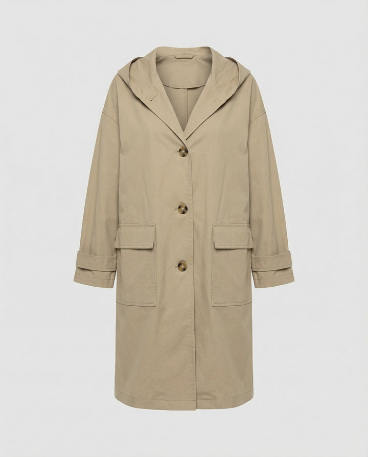 Stay dry and fashionable with this women's long waterproof trench coat, a must-have windproof jacket.