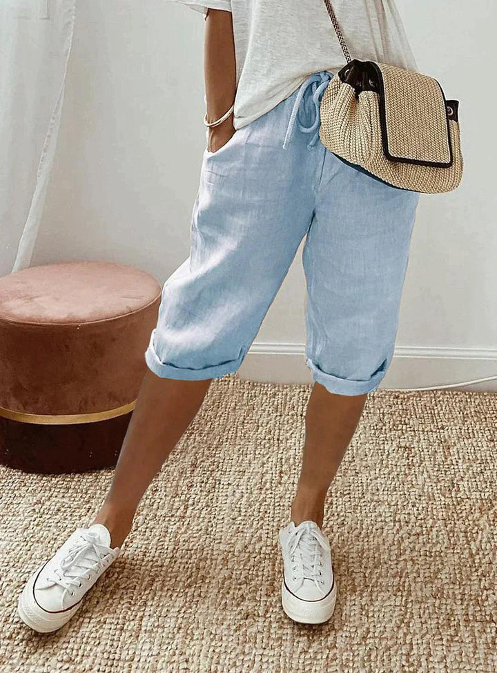 Comfortable women's relaxed fit capris, perfect for casual summer wear and everyday fashion.
