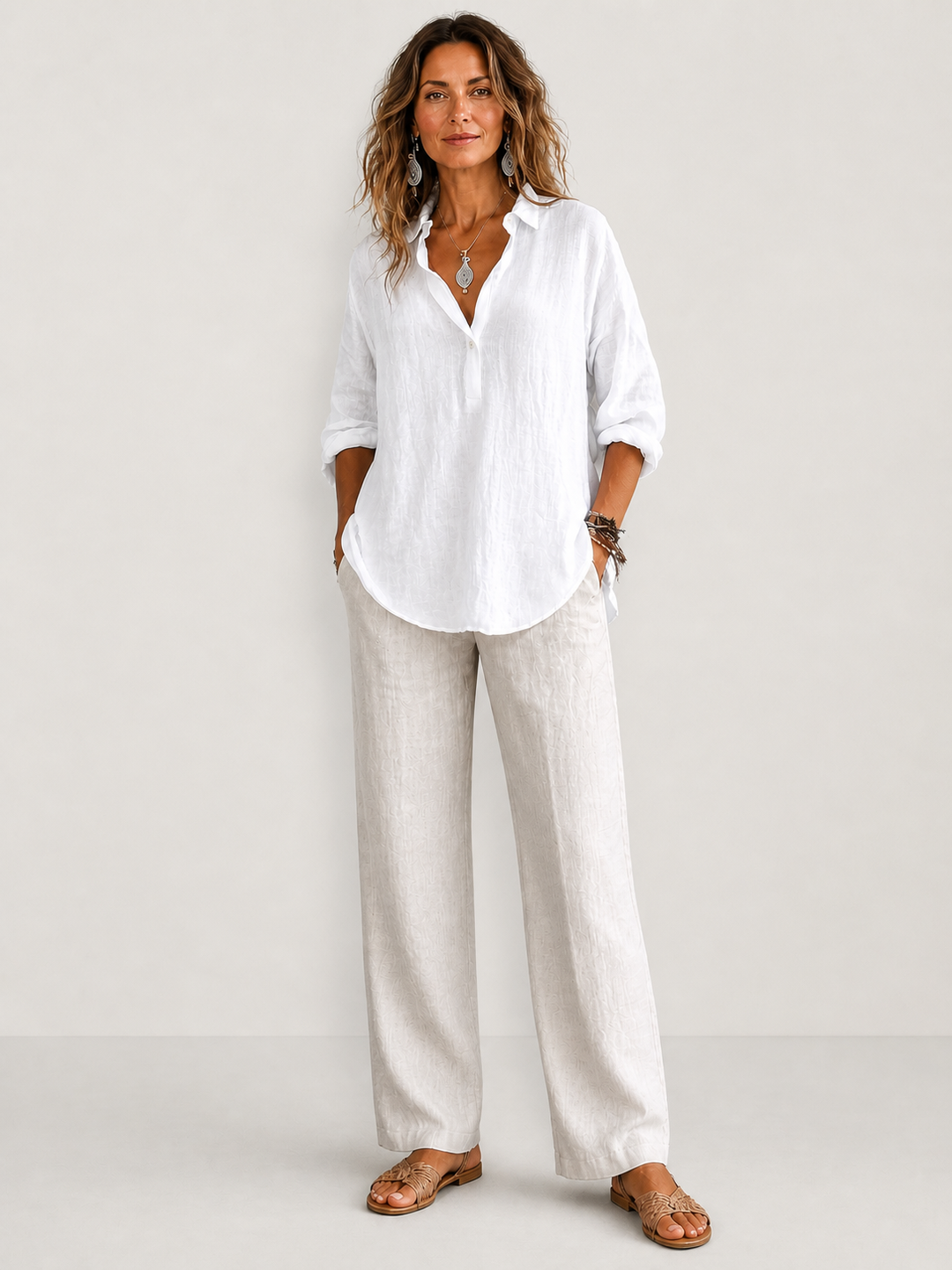 Women's loose fit casual blouse for effortless style & comfort. Perfect for everyday wear.