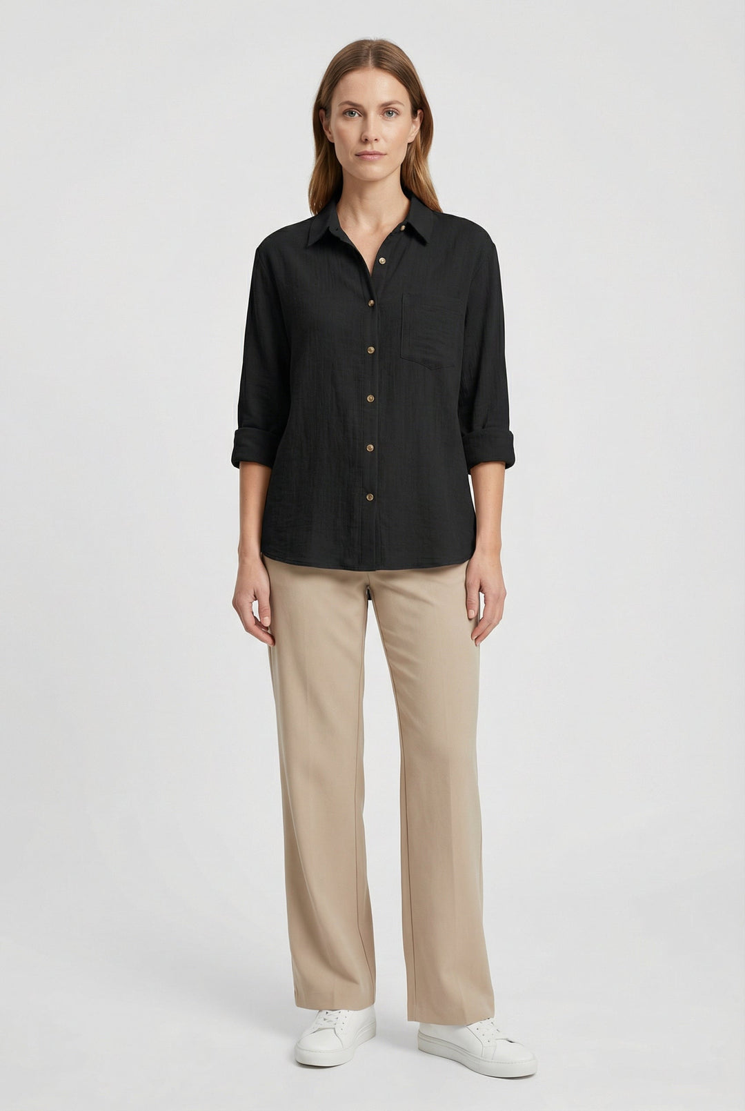 Breathable fabric casual shirt for women, ensuring all-day comfort