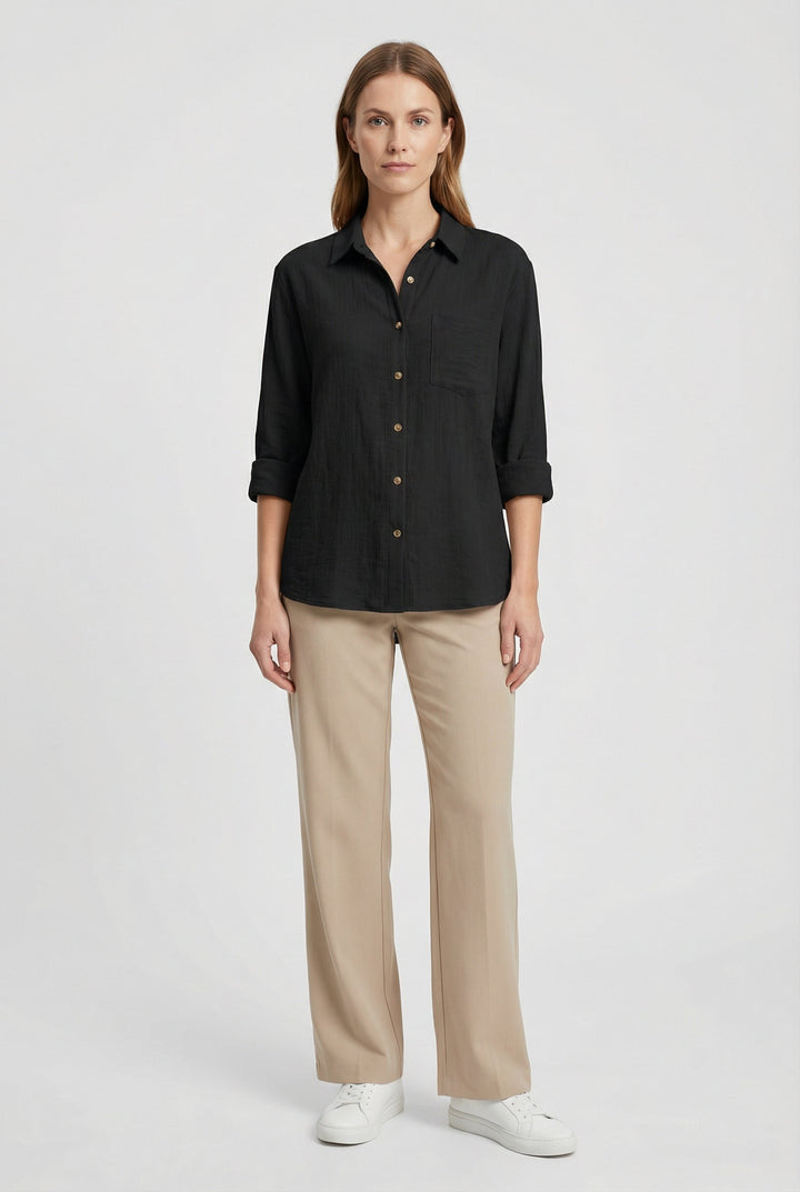 Breathable fabric casual shirt for women, ensuring all-day comfort