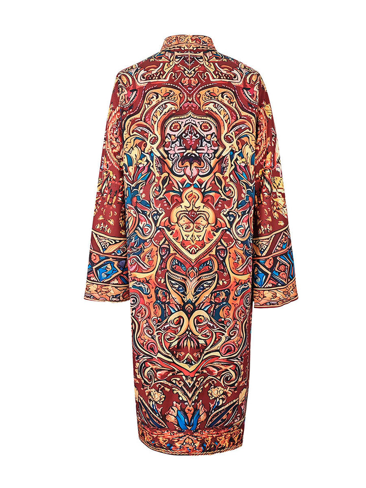 Everyday wear women's loose fit mock neck long sleeve midi dress, stylish & comfy.