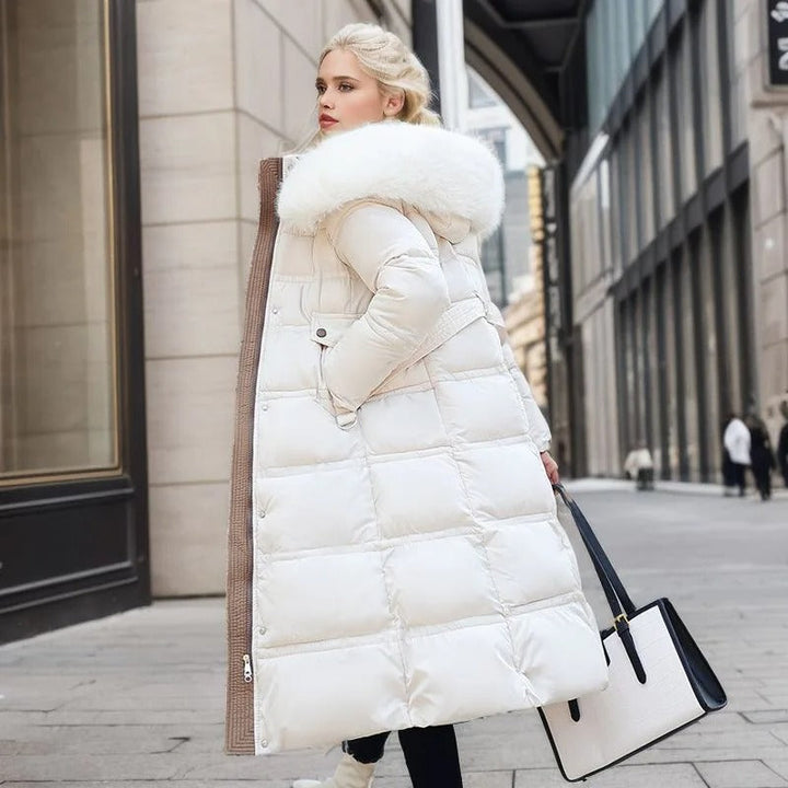 Fashionable Lucia Hooded Parka for women, a designer winter coat for stylish and warm everyday wear.