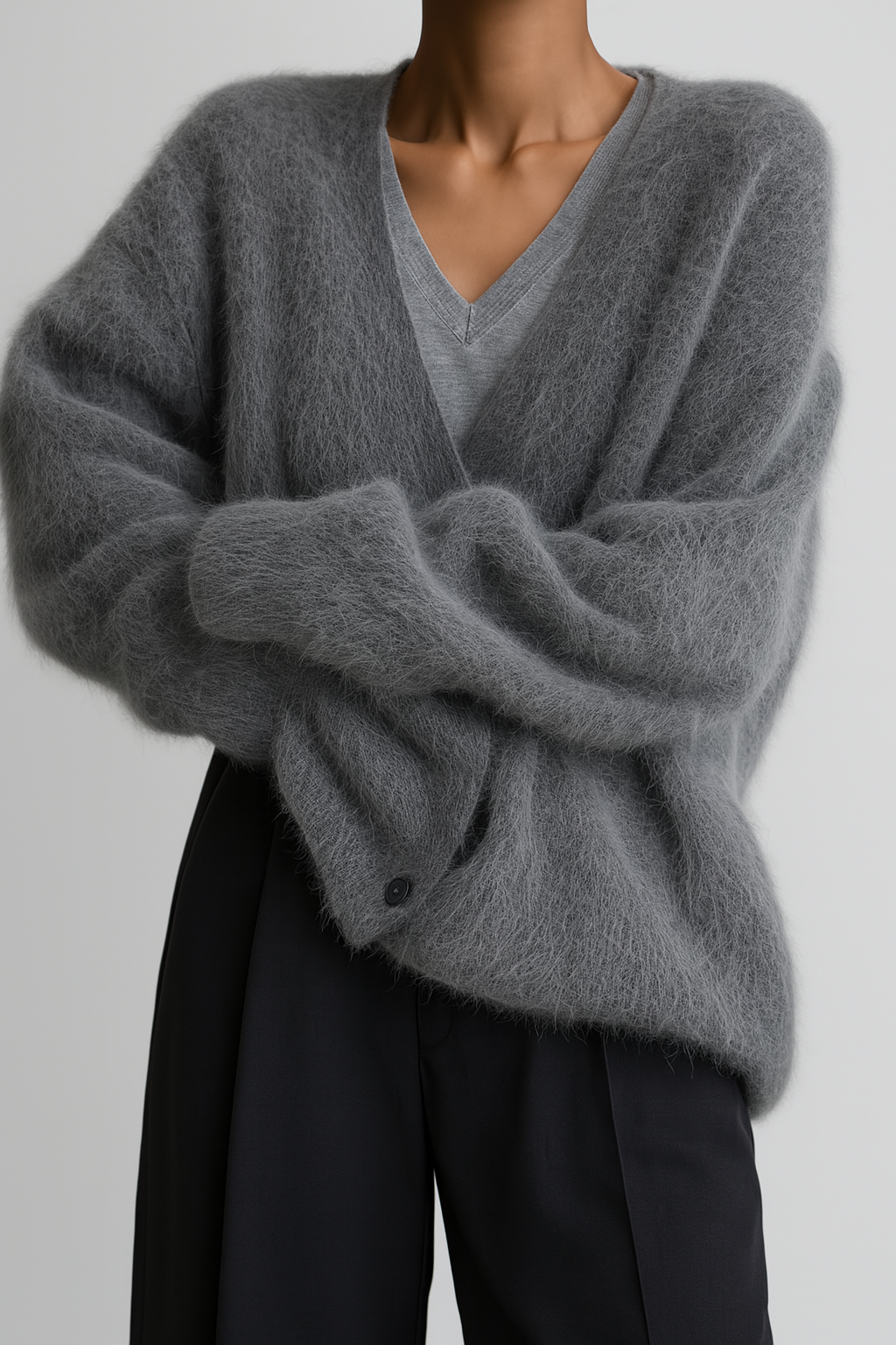 Cozy knit women's cardigan, elegant style for casual chic outfits.