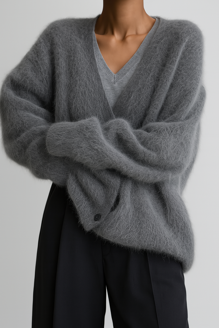 Cozy knit women's cardigan, elegant style for casual chic outfits.