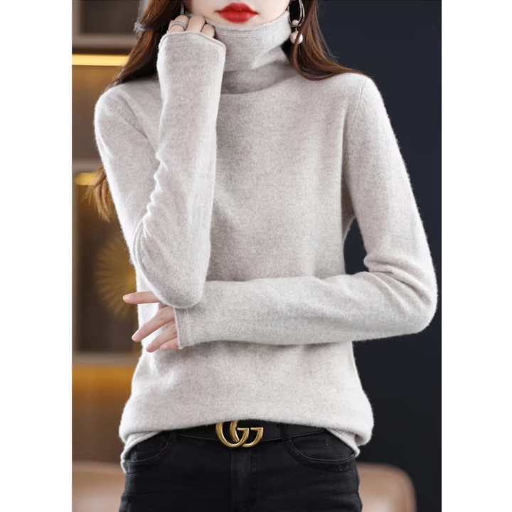 Fashionable women's pullover with a timeless roll neck style
