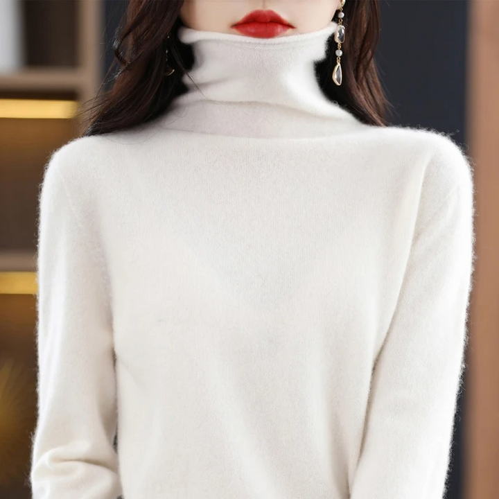Effortless style: women's warm knitwear with a chic roll neck
