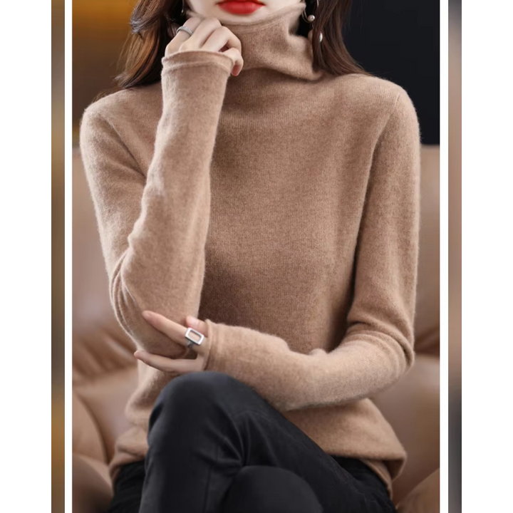 Stylish top: women's roll neck sweater for chic layering