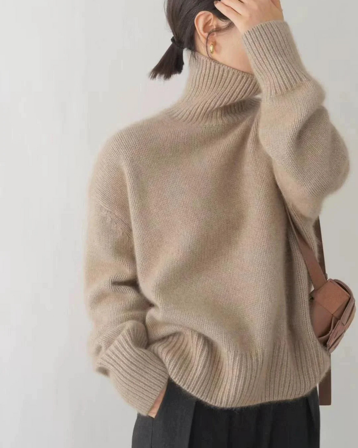 Soft feel luxurious Amelia turtleneck sweater for women, a must-have knitwear piece.