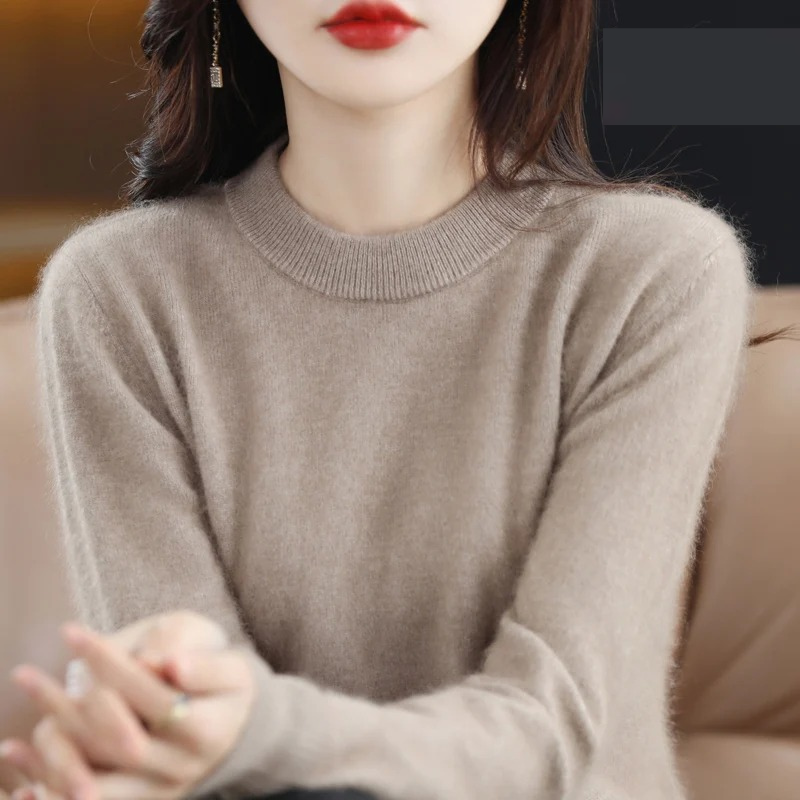 Fashion-forward women's knit pullover with a flattering round neck