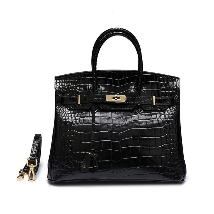 Versatile leather shoulder bag in a warm cognac shade