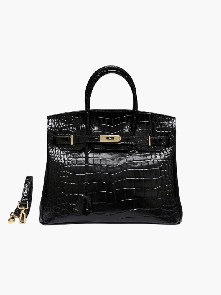 Functional and fashionable women's leather handbag, cognac