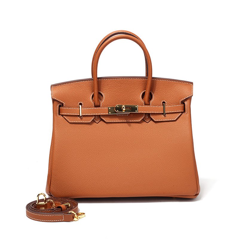 A stylish cognac bag for the modern woman, genuine leather