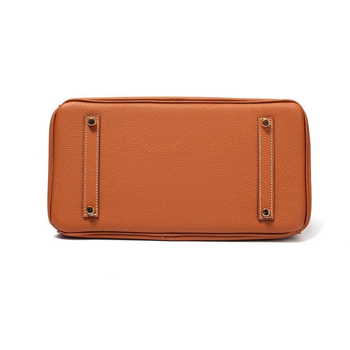 Handbag for women: genuine leather, cognac color, elegant style