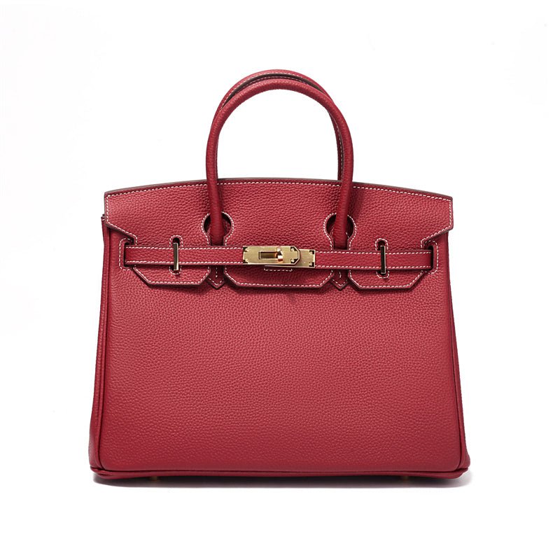 Elegant everyday leather tote in rich cognac shade