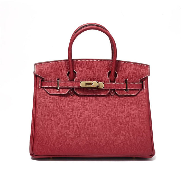 Elegant everyday leather tote in rich cognac shade