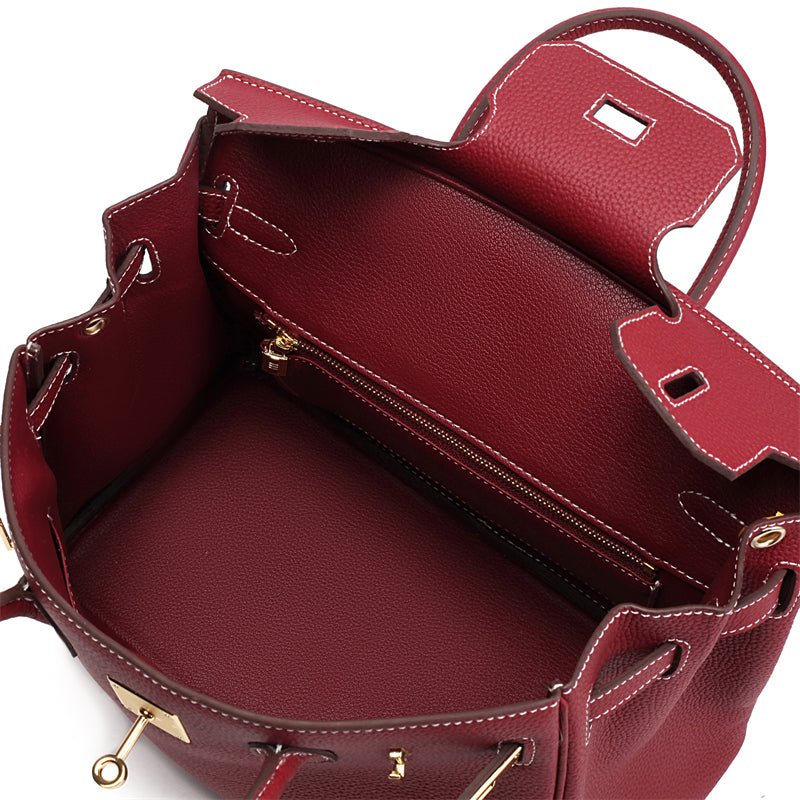 Durable and stylish cognac leather handbag for daily use