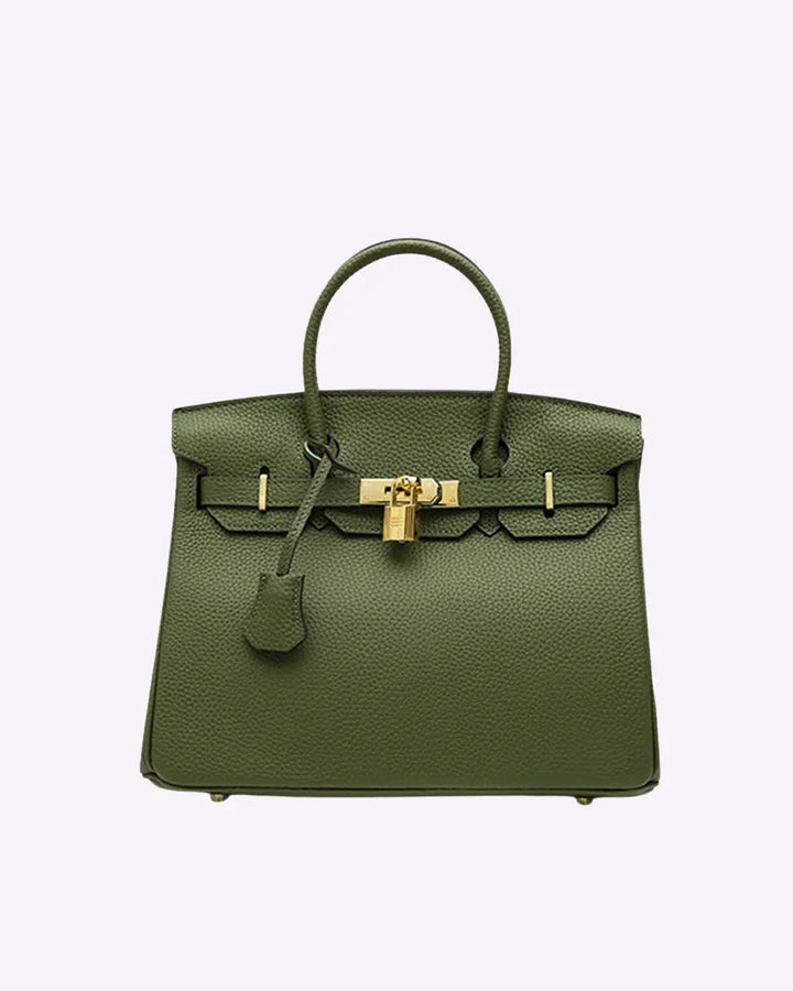 Functional everyday bag crafted from genuine cognac leather