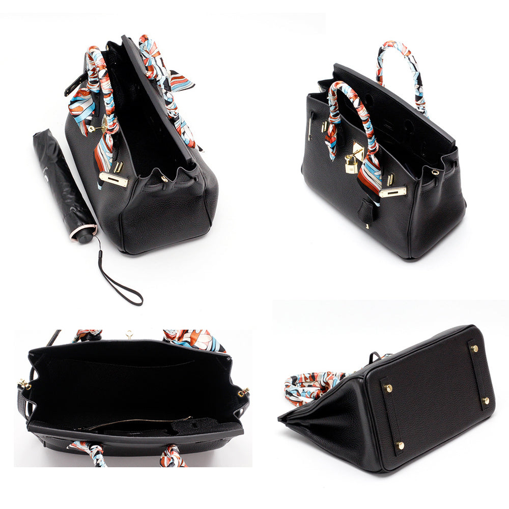 Genuine leather handbag, cognac, offering everyday luxury