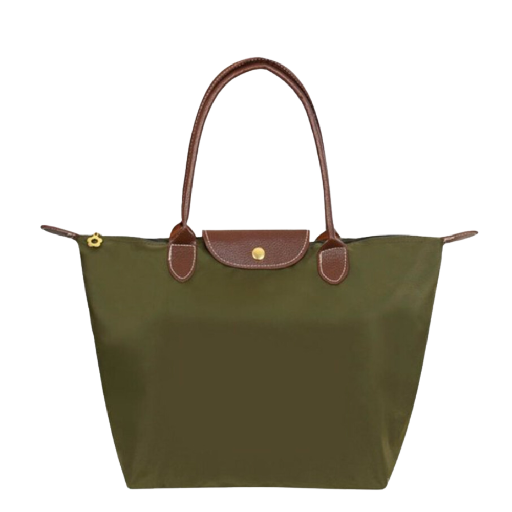 Stylish brown leather shoulder bag for women, spacious and elegant.