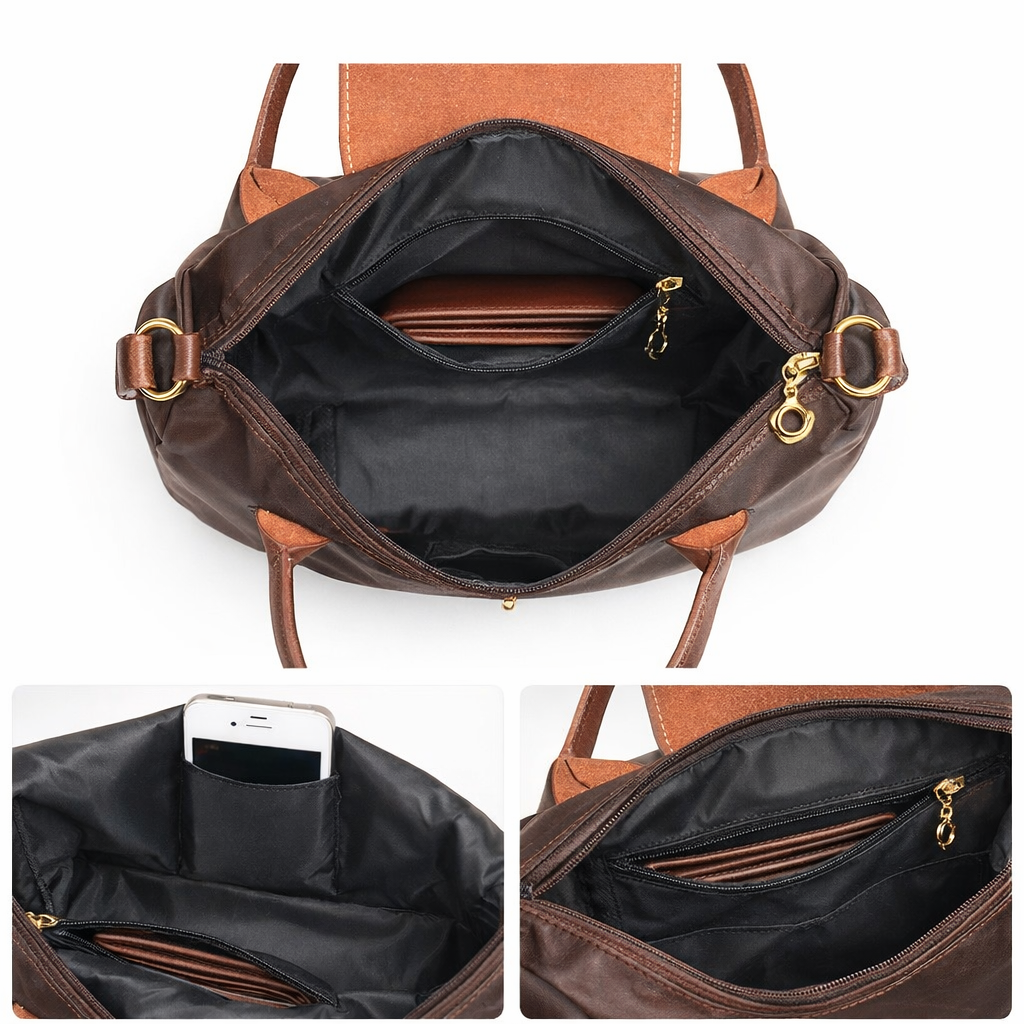 Women's luxury shoulder bag, a spacious, stylish tote with a secure zip for versatile everyday fashion.