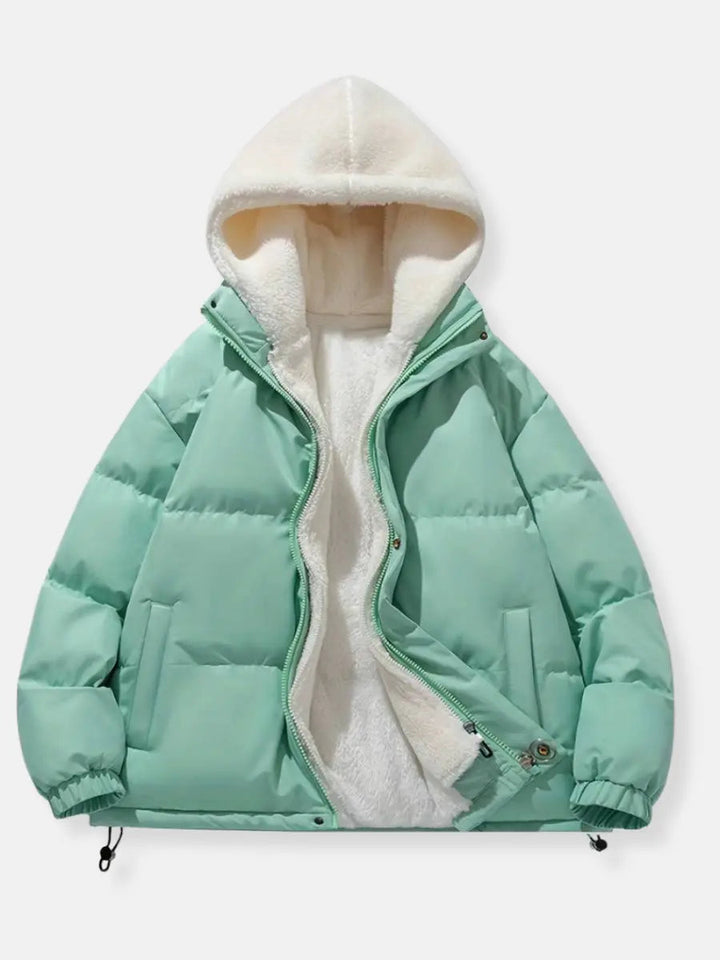 Premium women's winter jacket, luxury hooded puffer for exceptional warmth and fashion.