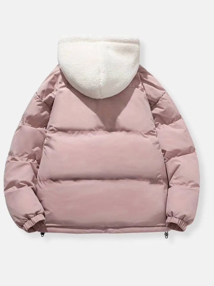 Women's warm winter hooded jacket, a stylish puffer coat for outdoor adventures.