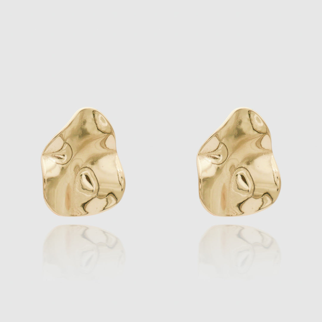 Women's modern geometric stud earrings, sleek and elegant, gold or silver plated.