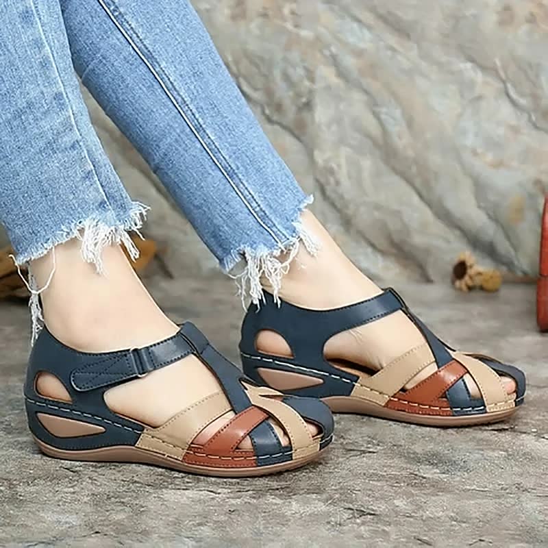 Women's multi-strap comfort walking sandals, perfect for casual everyday wear. Supportive and cushioned design.