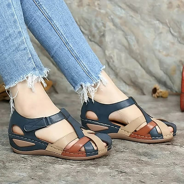 Women's multi-strap comfort walking sandals, perfect for casual everyday wear. Supportive and cushioned design.