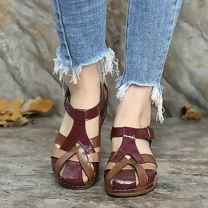 Supportive women's multi-strap sandals, designed for comfortable walking. Perfect casual summer footwear.