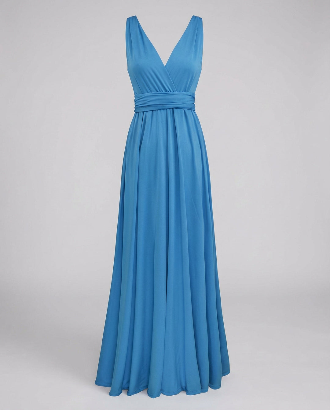 Women's elegant V-neck multiway wrap dress, a versatile maxi perfect for any occasion.