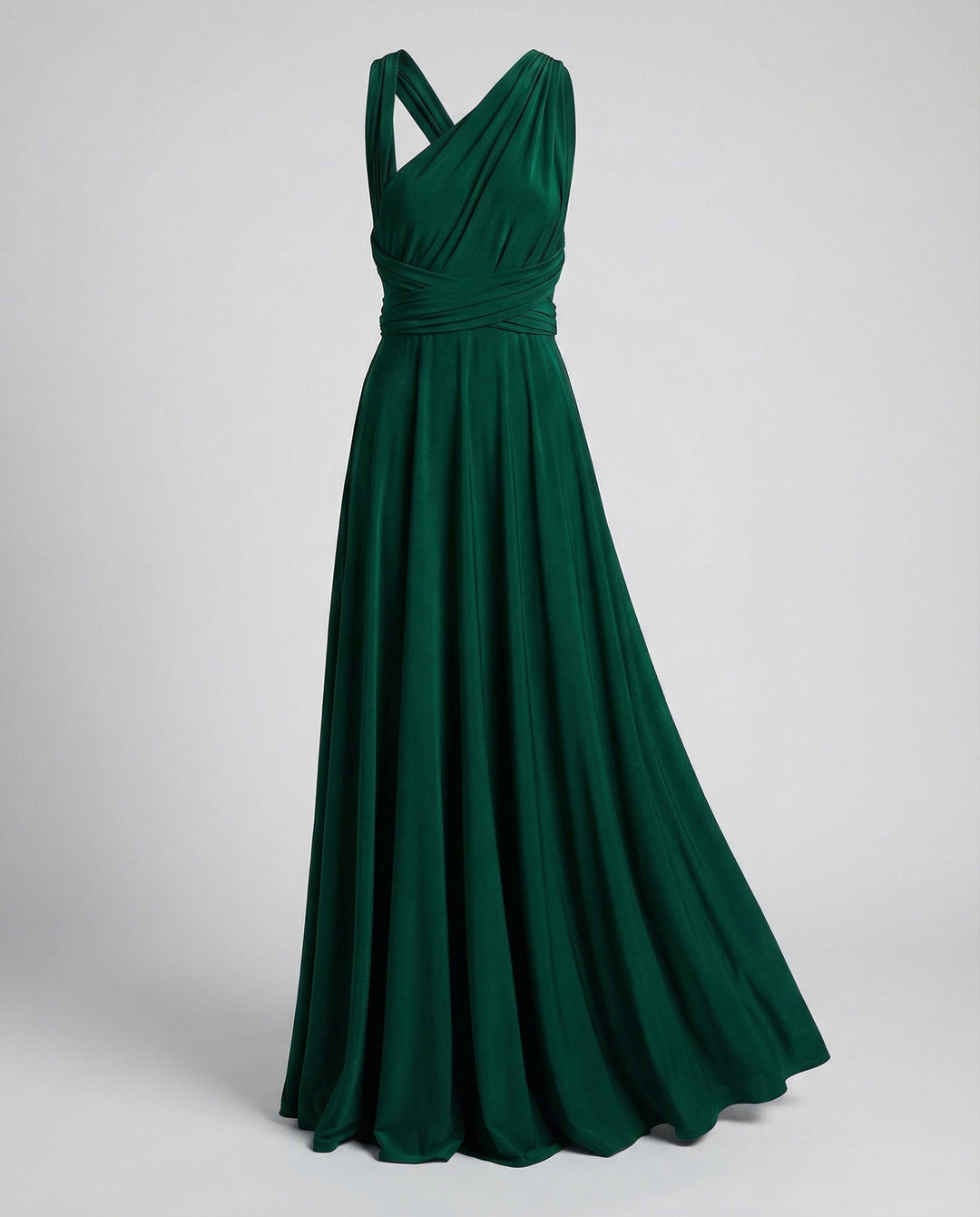 Beautiful women's multiway wrap maxi dress, V-neck tie design for elegant versatility.