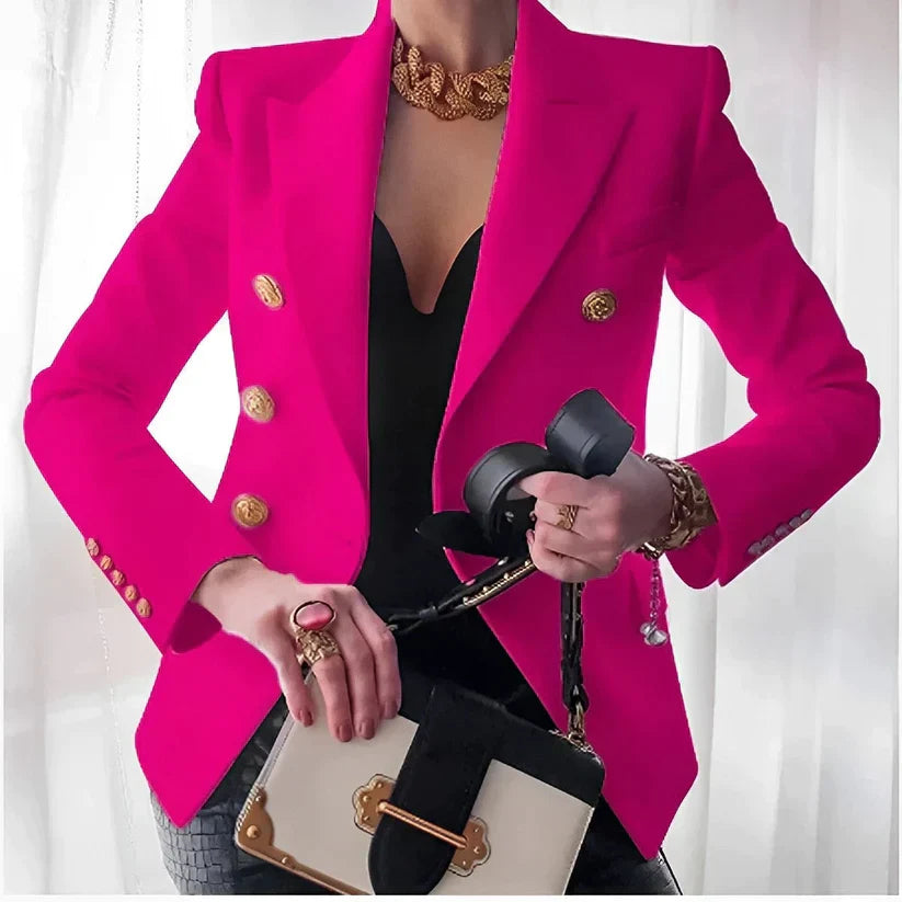 Close-up of Women's Old School Blazer lapel, showcasing fine stitching and vintage inspired detail