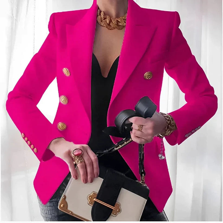 Close-up of Women's Old School Blazer lapel, showcasing fine stitching and vintage inspired detail