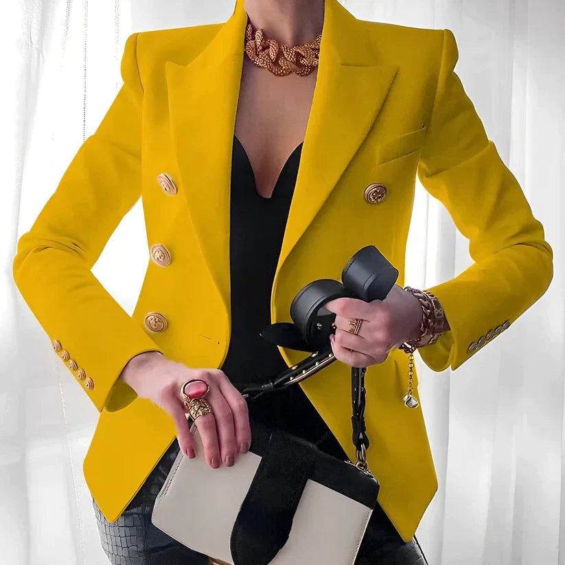 Casual chic styling of the Women's Old School Blazer paired with jeans and a t-shirt