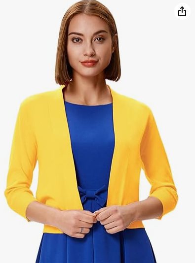 Lightweight, comfortable women's open front cardigan, 3/4 sleeves, for stylish layering.