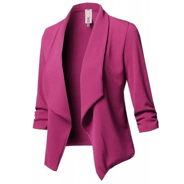 Women's open front elegant lightweight blazer in dark blue