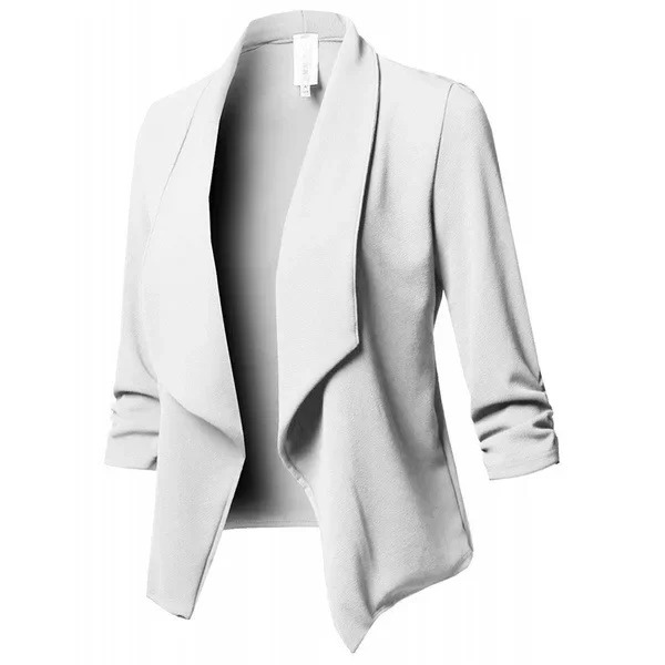 Women's open front elegant lightweight blazer in bright pink