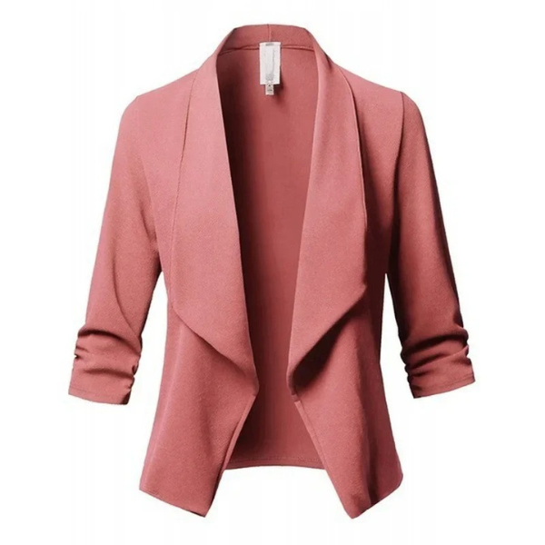 Women's open front elegant lightweight blazer in beige
