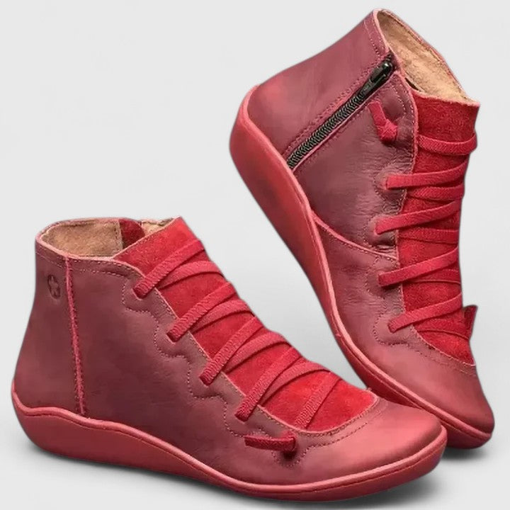 Comfortable women's orthopaedic ankle boots specifically designed for foot pain relief and arch support.