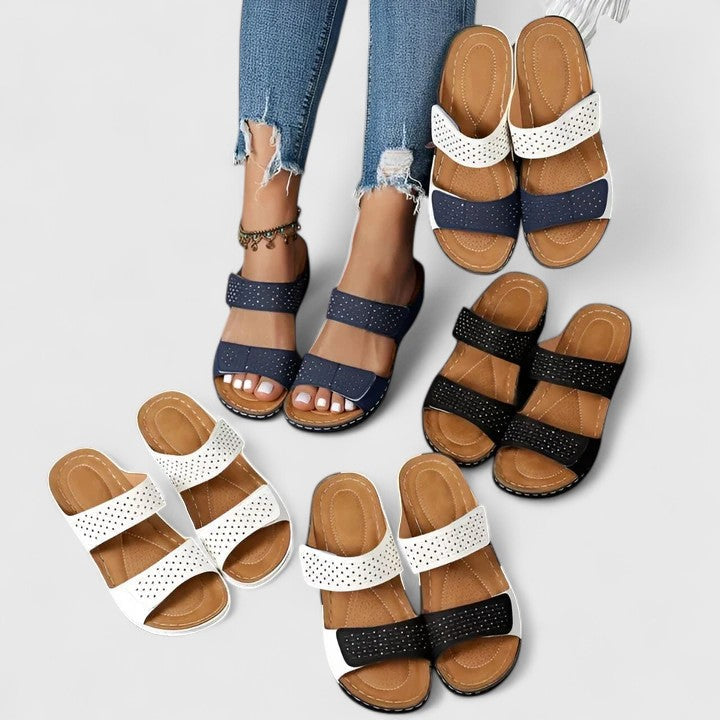 Comfortable women's walking sandals, great for foot pain relief & arch support.