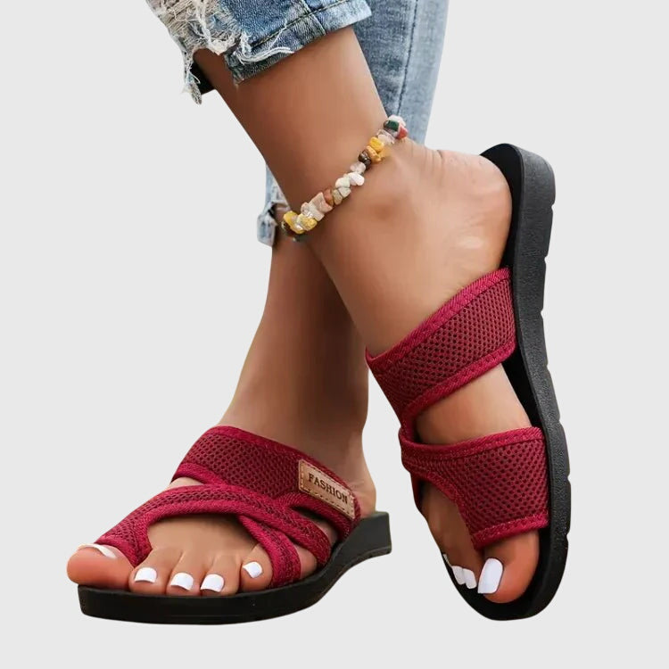 Foot health women's sandals, providing orthopaedic comfort, arch support, and bunion relief for summer.