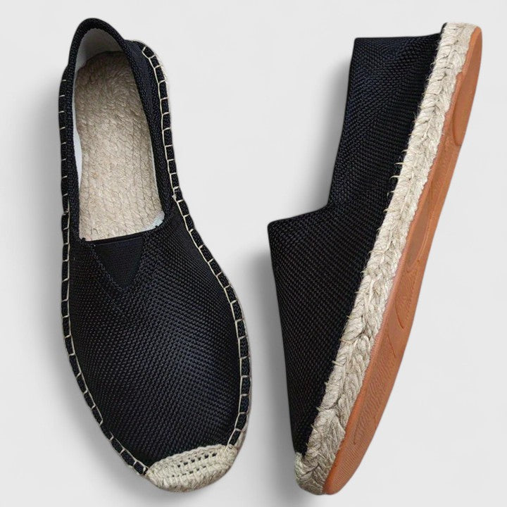 Slip-on orthopaedic espadrille flats for women, offering comfortable support & chic casual summer style.