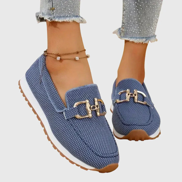 Orthopaedic women's loafer-style sport trainers providing pain relief & support for all-day comfort.
