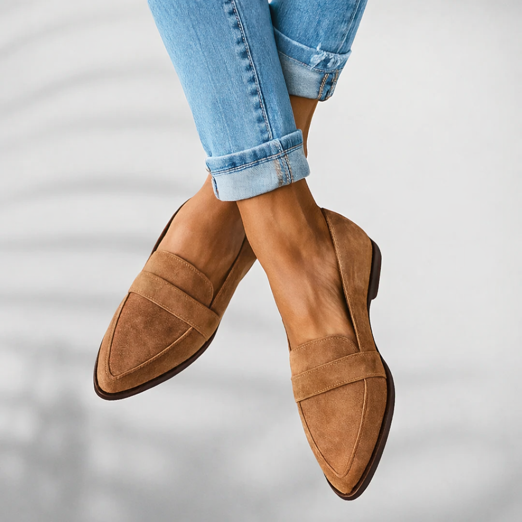 Classic women's slip-on loafers, orthopaedic design with cushioned comfort for casual wear.